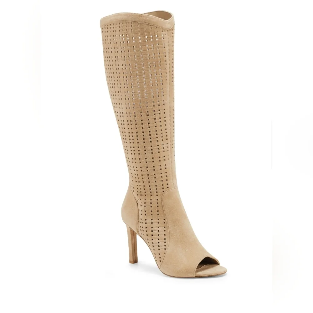 VINCE CAMUTO SHELRICA  OPEN  TOES WOVEN BOOT - Picture 3 of 12